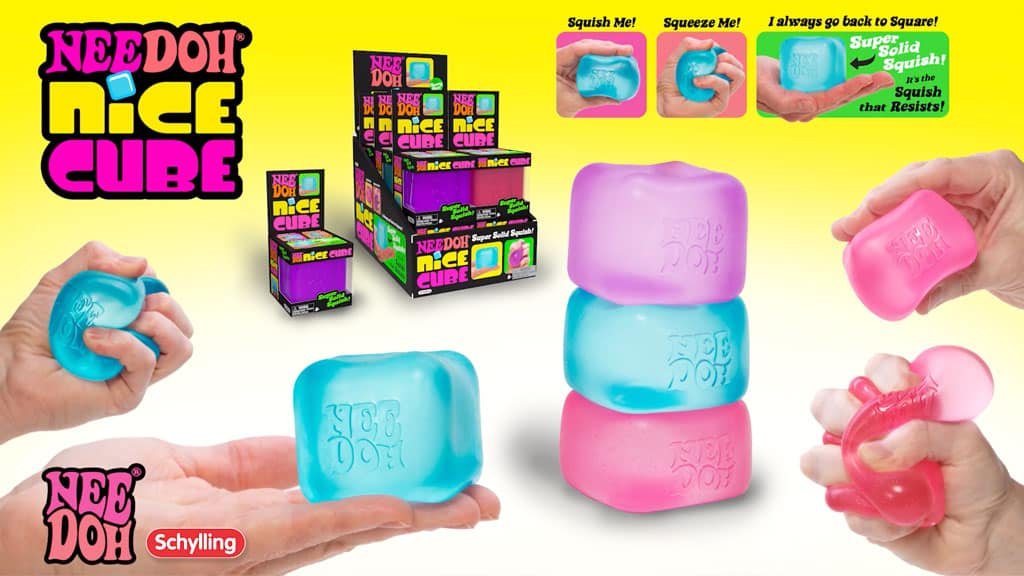 NeeDoh Nice Cube stress ball fidget toy ice cube design for anxiety relief and sensory play